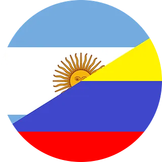 Bandera Argentina y Colombiana